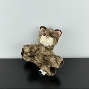 Russ Berrie Whiskers the Cat Plush Stuffed Animal Brown Tabby Kitty 7" Vintage